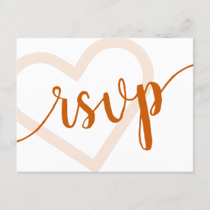 Baby Heart   Fall Orange Flourish RSVP Entree Postcard