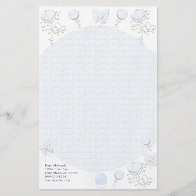 Baby Heart Rattle Argyle Onsie Pink Stationery (Front)