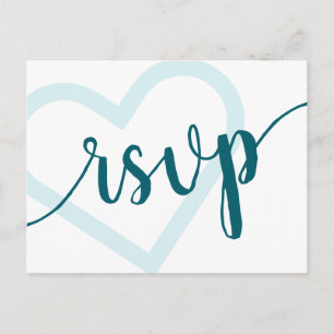Baby Heart Teal Dark Midnight Green Flourish Postcard