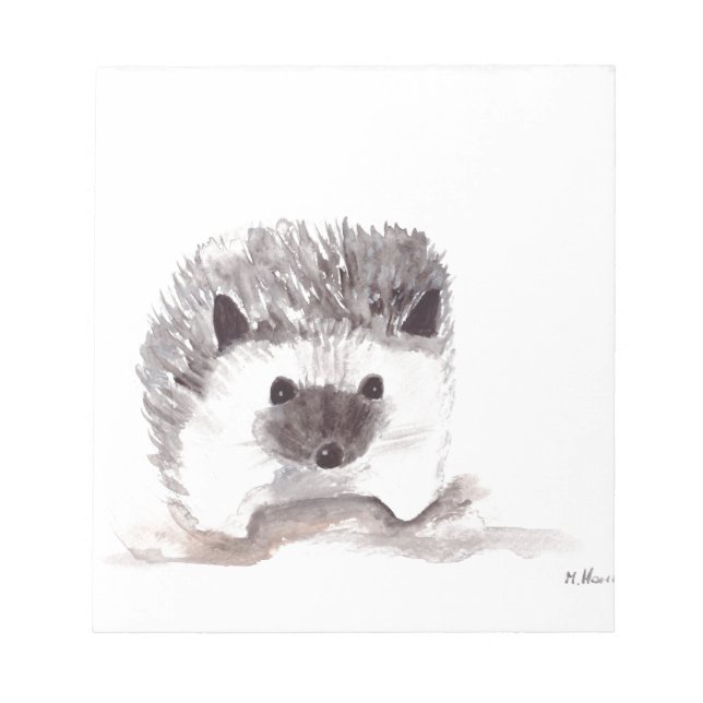 baby hedgehog animal black cute woodland notepad (Front)