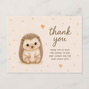 Baby Hedgehog Baby Shower Thank You Postcard