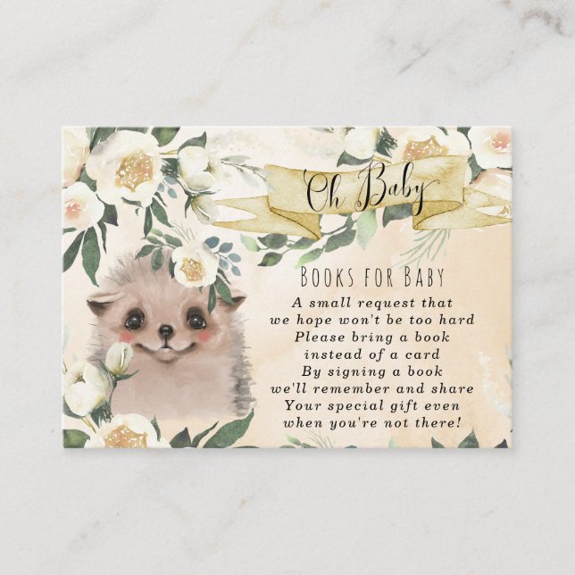 baby hedgehog books for baby request card (Front)