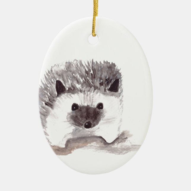 baby hedgehog ceramic tree decoration (Front)