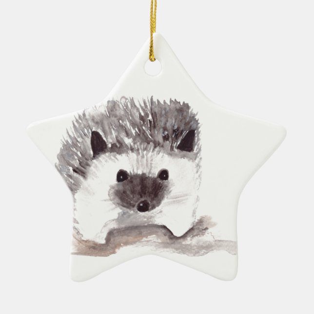 baby hedgehog ceramic tree decoration (Front)