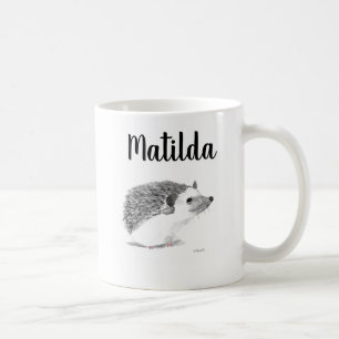 Baby hedgehog cute animal watercolor black coffee mug