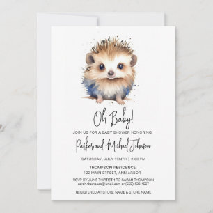 Baby Hedgehog Gender Neutral Baby Shower Invitation