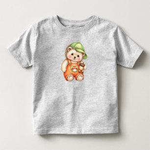 Baby hedgehog in an orange jumpsuit by Natasha Us
