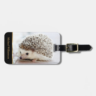 Baby Hedgehog Photo Monogram Luggage Tag