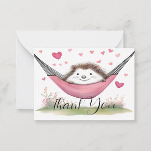 Baby Hedgehog Resting Thank You Card