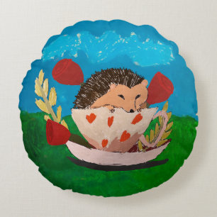 Baby Hedgehog Round Cushion