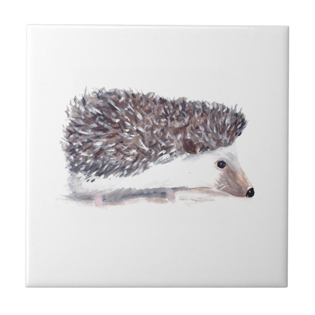 baby hedgehog rustic vintage kitchen Woodland  Tile (Front)