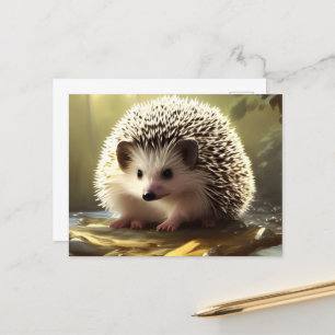 Baby Hedgehog Wildlife Portrait   Postcard