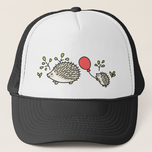 Baby Hedgehog's Red Balloon Trucker Hat (Front)