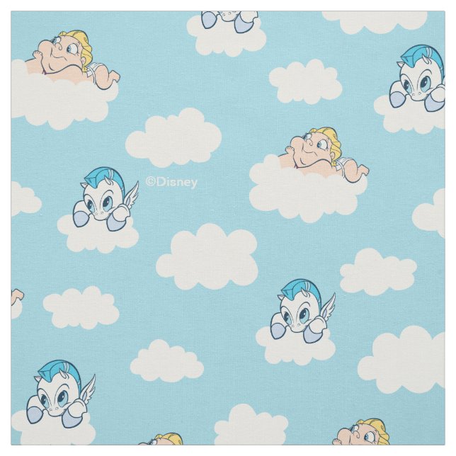 Baby Hercules and Pegasus Cloud Pattern Fabric (Swatch)