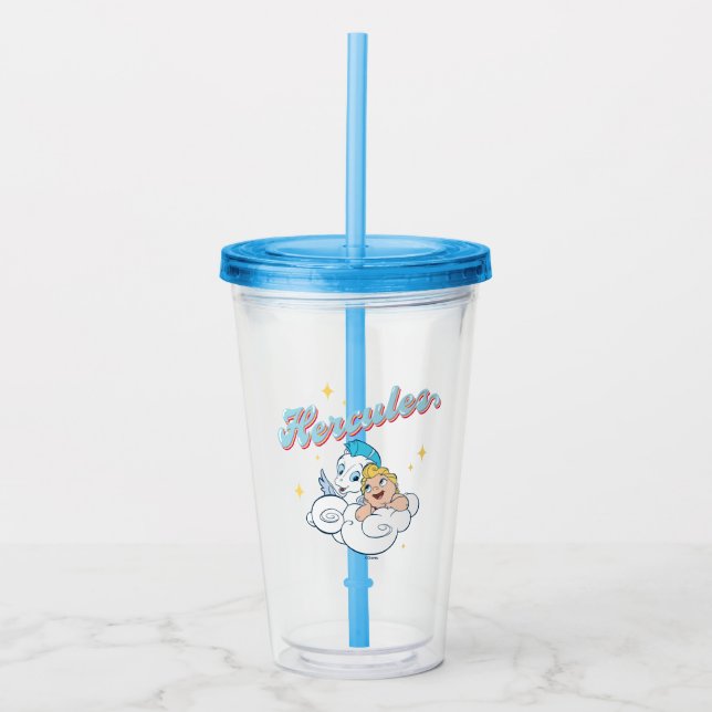 Baby Hercules and Pegasus on a Cloud Acrylic Tumbl Acrylic Tumbler (Front)