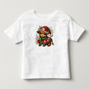 Baby Highland Christmas Cow Toddler T-Shirt
