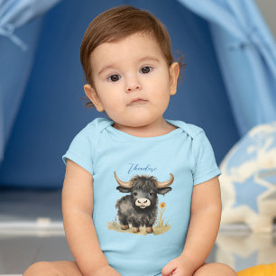 Baby Highland Cow Boy Bodysuit
