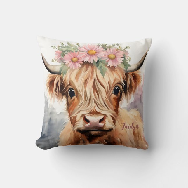 Baby Highland Cow Cushion (Front)