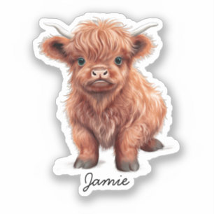 Baby Highland Cow Custom Name 