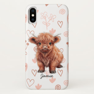 Baby Highland Cow Custom Name  Case-Mate iPhone Case