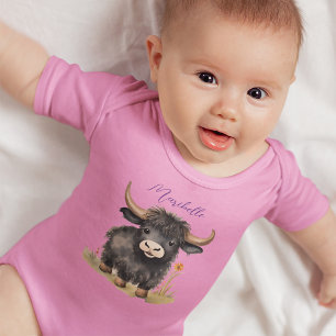 Baby Highland Cow Girl Bodysuit