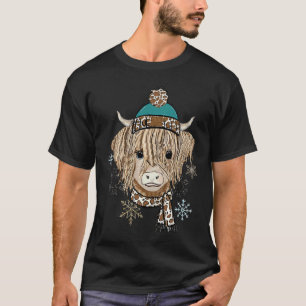 Baby Highland Cow I'm Freaking Freezing Christmas T-Shirt