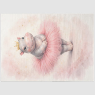 Baby Hippo Ballerina Pink Tutu Cute Animal Nursery Tissue Paper