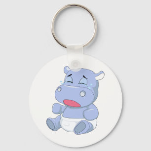 Baby Hippo Crying Key Ring