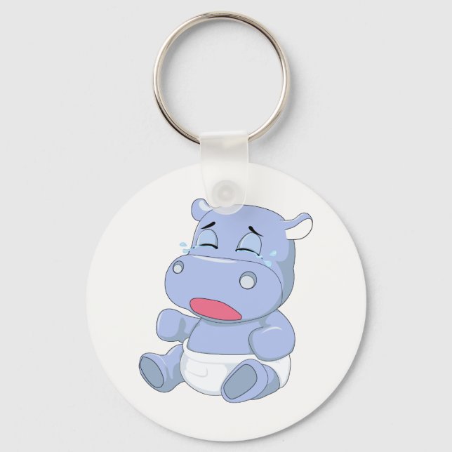 Baby Hippo Crying Key Ring (Front)