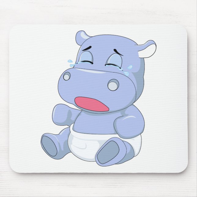 Baby Hippo Crying Mouse Mat (Front)