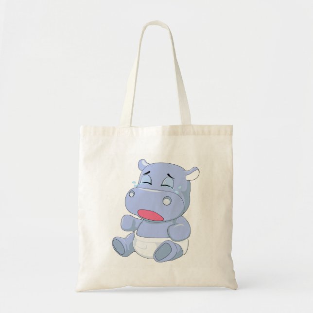 Baby Hippo Crying Tote Bag (Front)