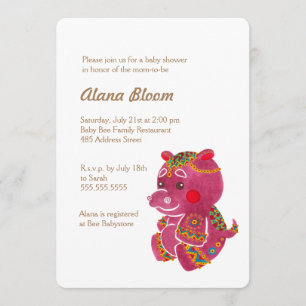 Baby Hippo Invitation