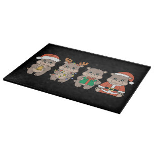 Baby Hippo Moo Deng Christmas Cutting Board