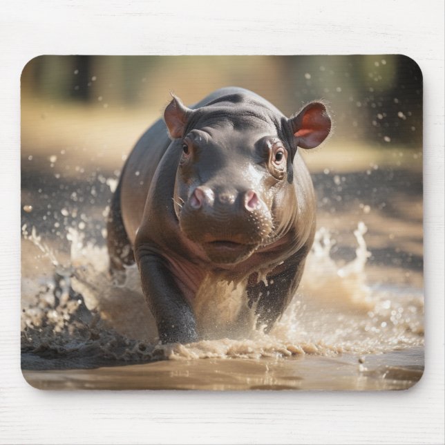 Baby Hippo Mouse Mat (Front)