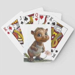 Baby Hippo Playing Cards