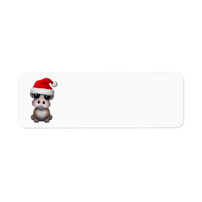 Baby Hippo Wearing a Santa Hat (Front)