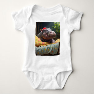 Baby Hippo Zena In A Big Basket, Bodysuit