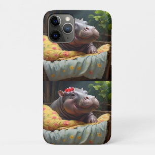 Baby Hippo Zena In A Big Basket, iPhone 11 Pro Case