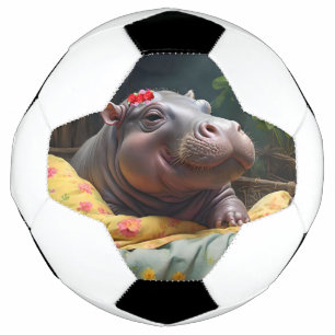 Baby Hippo Zena In A Big Basket, Football