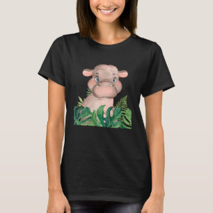 Baby Hippopotamus Safari Jungle Animal Boys Girls T-Shirt