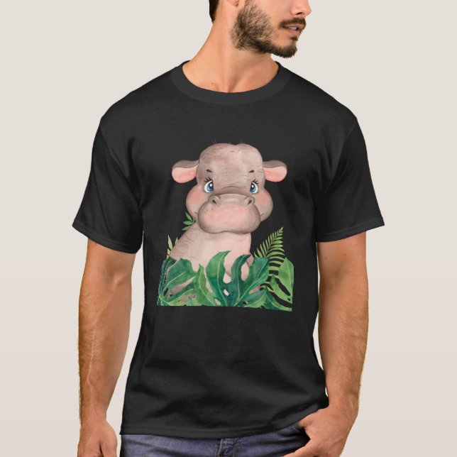 Baby Hippopotamus Safari Jungle Animal Boys Girls  T-Shirt (Front)