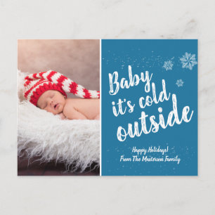 Baby Holiday birth announcement Snowy Christmas