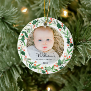 Baby Holiday Photo Christmas Ceramic Tree Decoration
