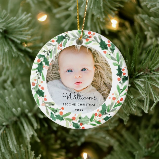 Baby Holiday Photo Christmas Ceramic Tree Decoration (Tree)