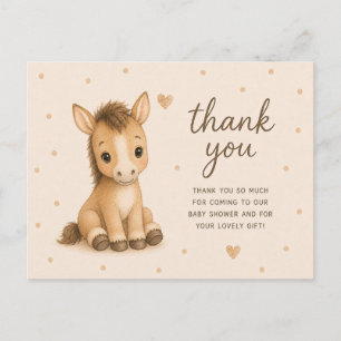 Baby Horse Foal Baby Shower Thank You Postcard