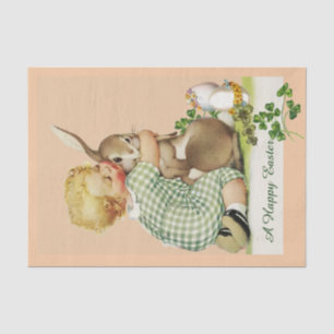 BABY HUGGING EASTER BUNNY, Pink  Tissue Paper