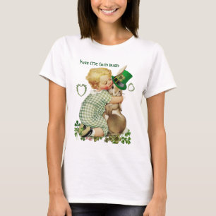 BABY HUGGING RABBIT LEPRECHAUN HAT,St. Patrick Day T-Shirt