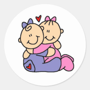 Baby Hugs  Classic Round Sticker