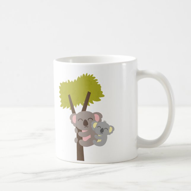 Baby Hugs Mummy Koala Bear Personalised Mug (Right)
