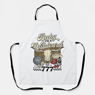 Baby Im a Wildcard Vintage Western Casino Shirt Apron